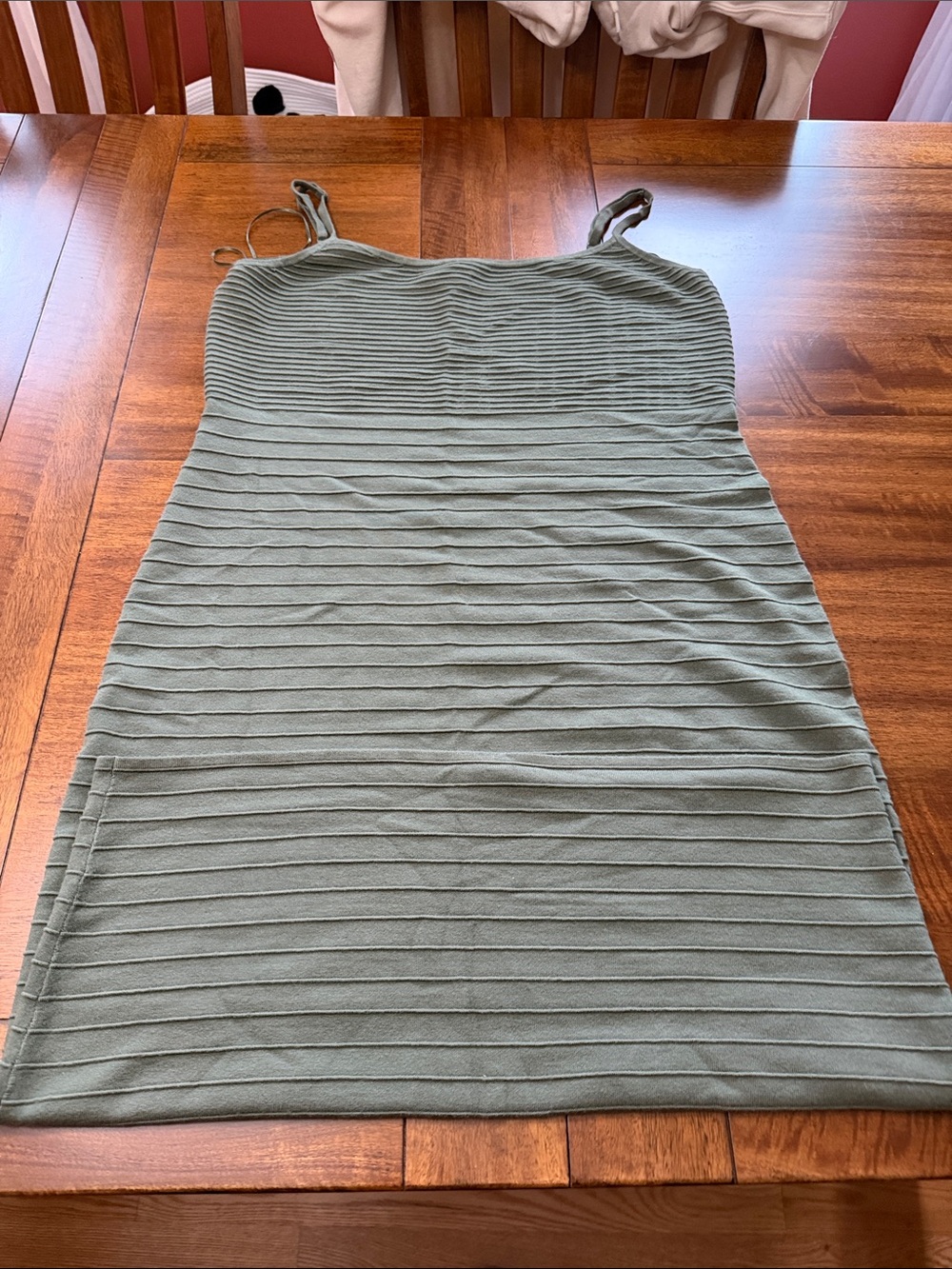 Express Olive Green Ribbed Dress